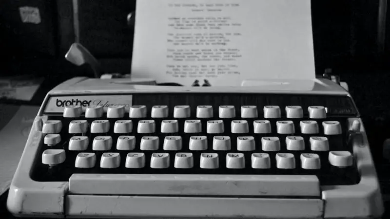 grayscale photography of Brother typewriter
