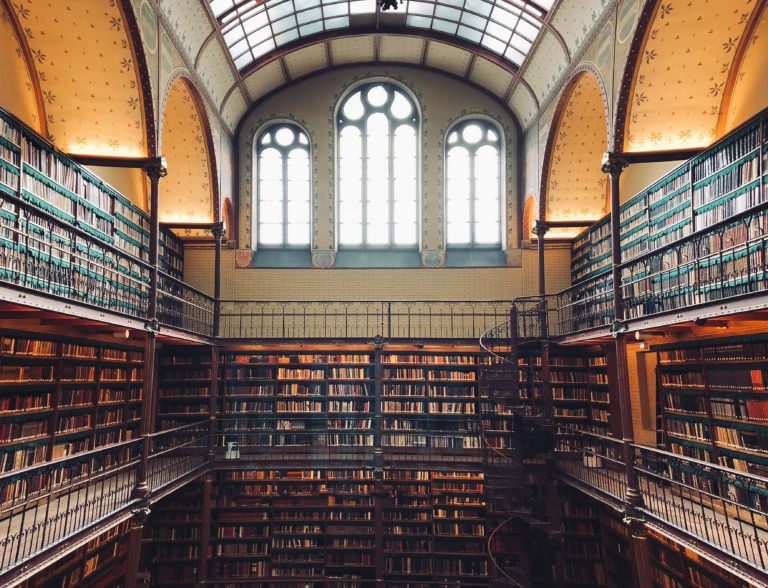 books of wooden shelf