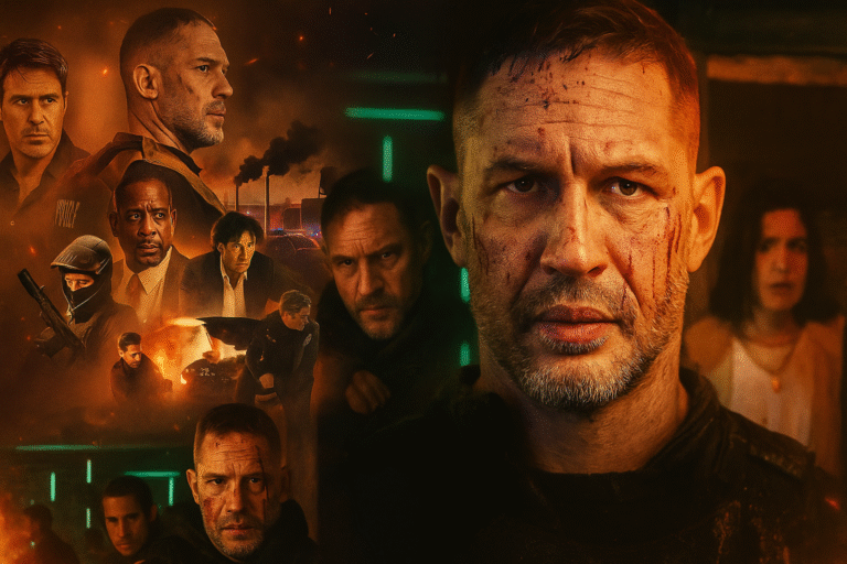Tom Hardy em Caos e Destruição da Netflix — ação, tiroteios e drama urbano