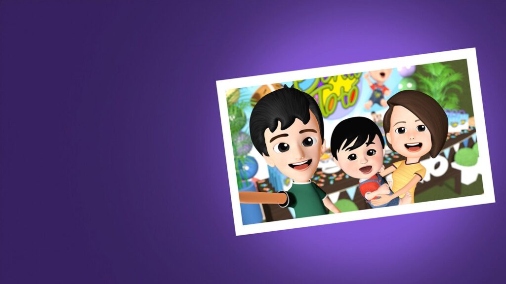 Bento, Totó e a família em foto de festa